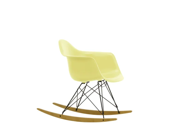 Vitra RAR Eames Plastic Armchair - citron RE - zwart - sleden esdoorn goudkleurig