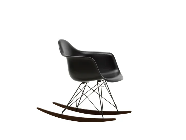 Vitra RAR Eames Plastic Armchair - diepzwart RE - zwart - sleden esdoorn donker