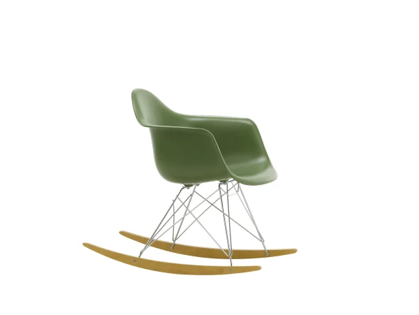 Vitra RAR Eames Plastic Armchair - forest RE - verchroomd - sleden esdoorn goudkleurig