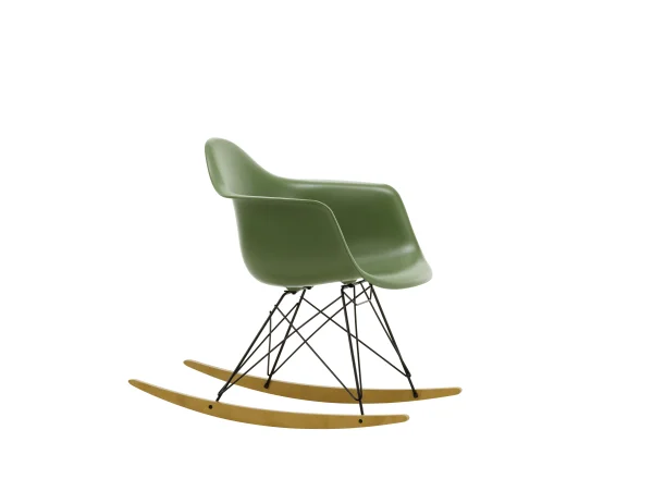 Vitra RAR Eames Plastic Armchair - forest RE - zwart - sleden esdoorn goudkleurig