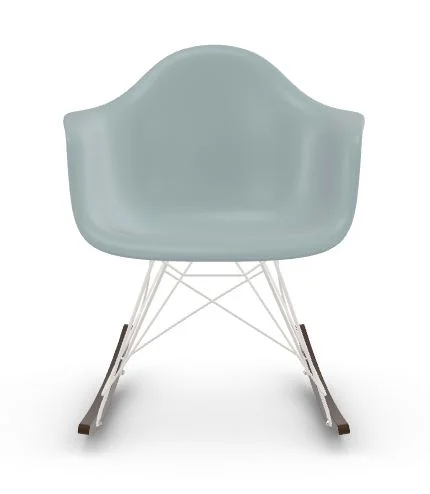 Vitra RAR Eames Plastic Armchair - ijsgrijs RE - wit - sleden esdoorn donker