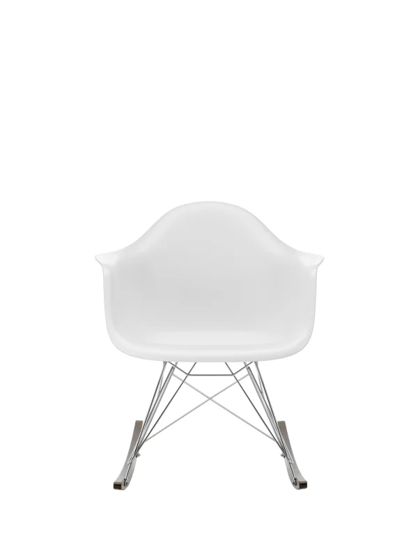 Vitra RAR Eames Plastic Armchair - katoen wit RE - wit - sleden esdoorn goudkleurig