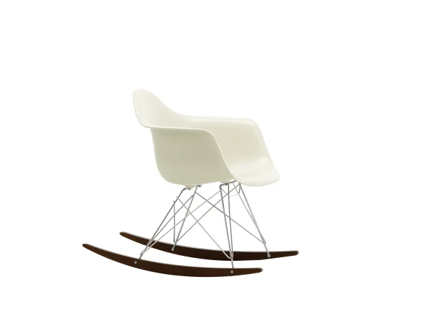 Vitra RAR Eames Plastic Armchair - kiezelsteen RE - verchroomd - sleden esdoorn donker