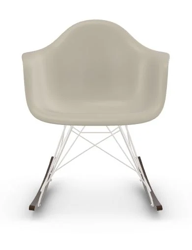 Vitra RAR Eames Plastic Armchair - kiezelsteen RE - wit - sleden esdoorn donker