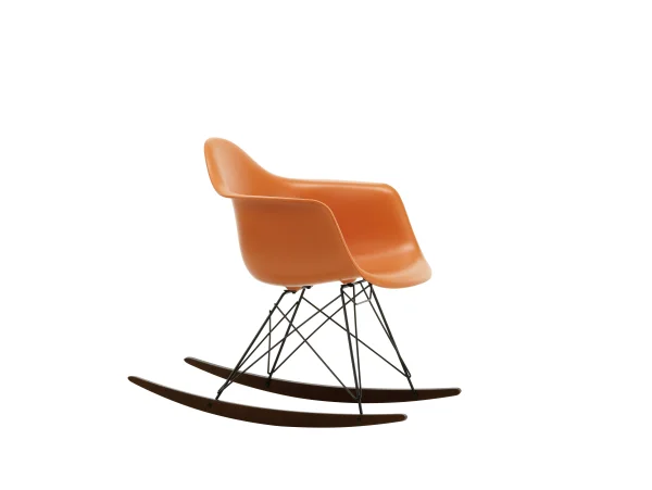 Vitra RAR Eames Plastic Armchair - rusty orange RE - zwart - sleden esdoorn donker