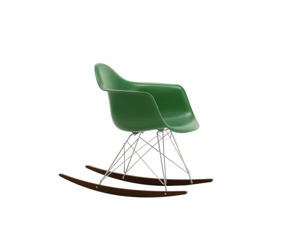 Vitra RAR Eames Plastic Armchair - sleden esdoorn donker - verchroomd - smaragd RE
