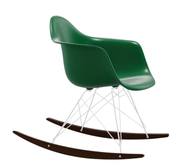 Vitra RAR Eames Plastic Armchair - smaragd RE - wit - sleden esdoorn donker