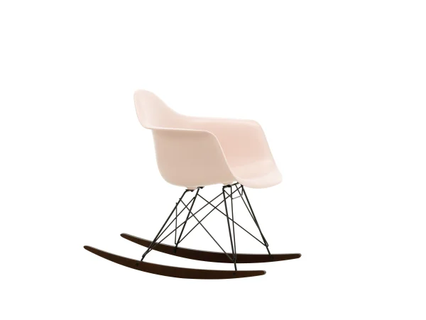 Vitra RAR Eames Plastic Armchair - zachtroze RE - zwart - sleden esdoorn donker