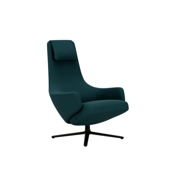 Vitra Repos Fauteuil - basic dark gepoedercoat - Cosy2 kruissteek 18 benzine - Zithoogte 40 cm