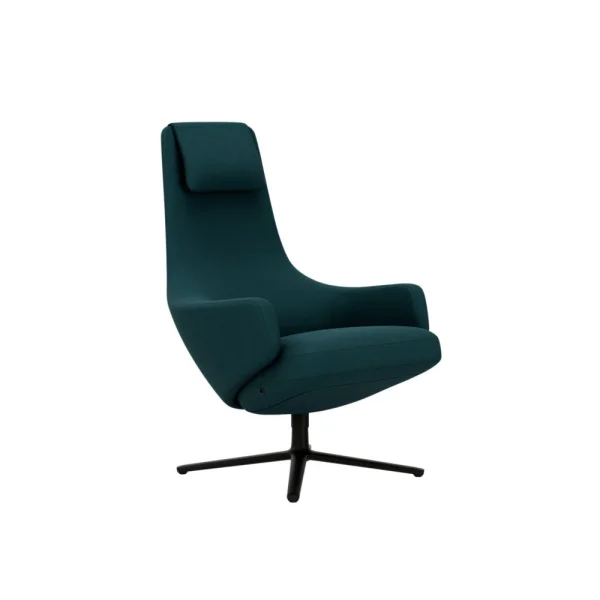 Vitra Repos Fauteuil - basic dark gepoedercoat - Cosy2 kruissteek 18 benzine - Zithoogte 45 cm