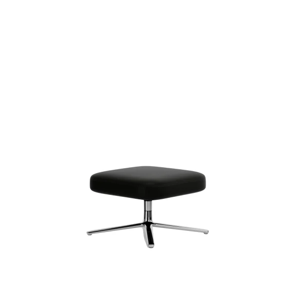 Vitra Repos & Grand Repos Ottoman - gepolijst - Lederen contrastnaad 66 nero - Zithoogte 40 cm