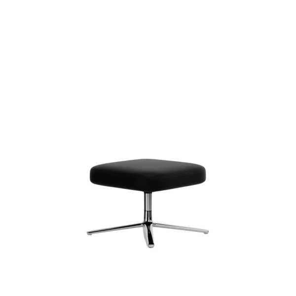 Vitra Repos & Grand Repos Ottoman - gepolijst - Lederen contrastnaad 66 nero - Zithoogte 45 cm