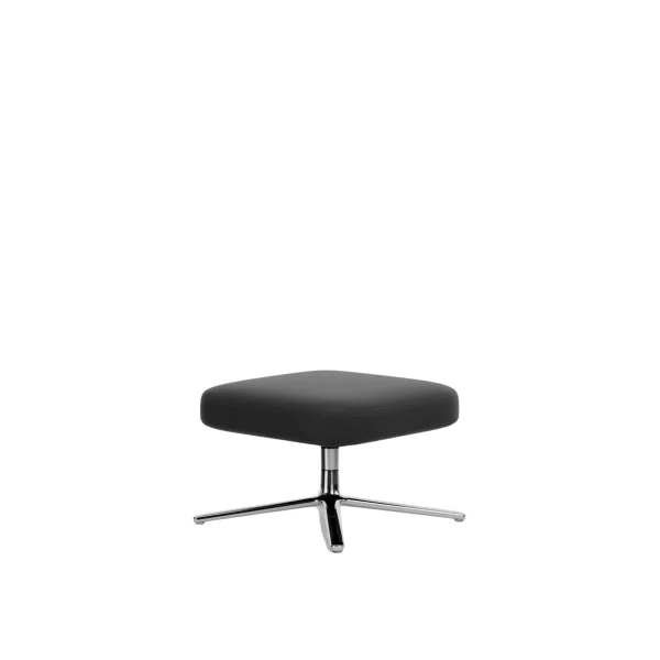 Vitra Repos & Grand Repos Ottoman - gepolijst - Lederen contrastnaden 67 asfalt - Zithoogte 40 cm