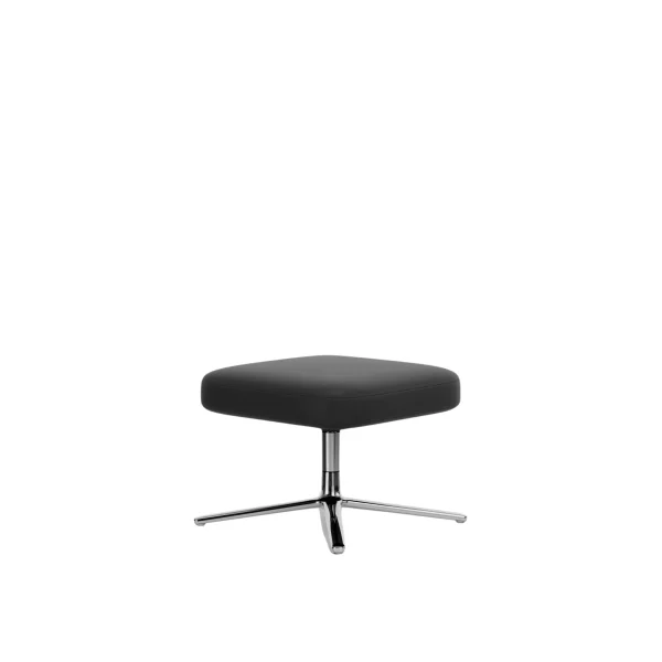 Vitra Repos & Grand Repos Ottoman - gepolijst - Lederen contrastnaden 67 asfalt - Zithoogte 45 cm