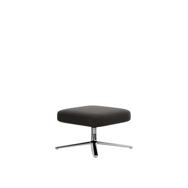 Vitra Repos & Grand Repos Ottoman - gepolijst - Lederen contraststeek 68 chocolade - Zithoogte 40 cm