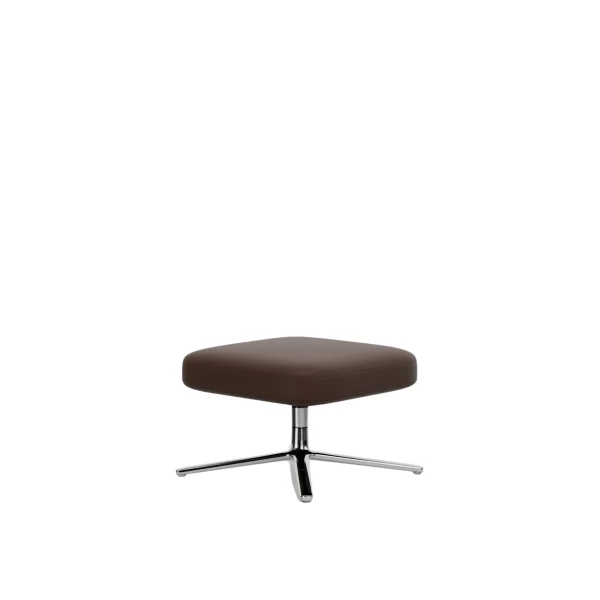 Vitra Repos & Grand Repos Ottoman - gepolijst - Leren contraststeek 69 kastanje - Zithoogte 40 cm