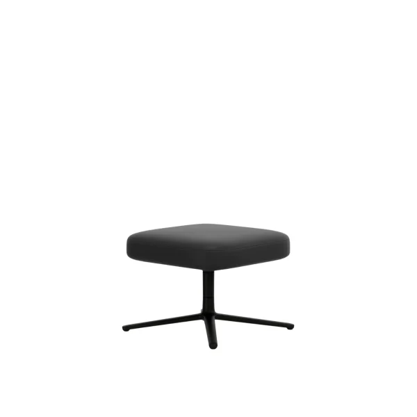 Vitra Repos & Grand Repos Ottoman - zwart - Lederen contrastnaad 66 nero - Zithoogte 45 cm