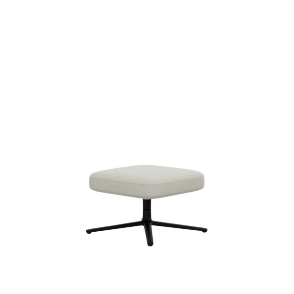 Vitra Repos & Grand Repos Ottoman - zwart - Lederen contrastnaden 72 sneeuw - Zithoogte 40 cm