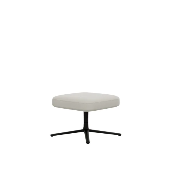 Vitra Repos & Grand Repos Ottoman - zwart - Lederen contrastnaden 72 sneeuw - Zithoogte 45 cm