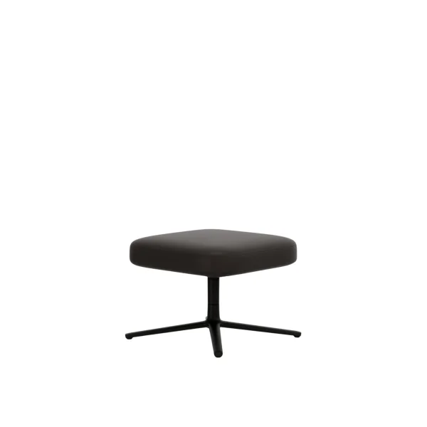 Vitra Repos & Grand Repos Ottoman - zwart - Lederen contraststeek 68 chocolade - Zithoogte 45 cm