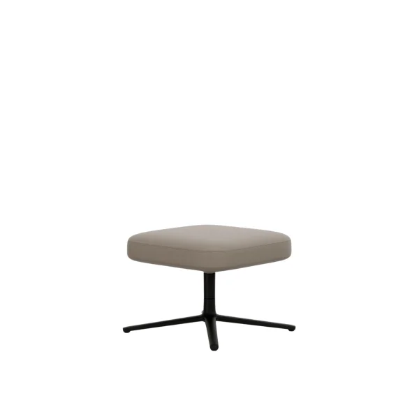 Vitra Repos & Grand Repos Ottoman - zwart - Leren coKontrastnaht 71 sandntrastnaden 71 zand - Zithoogte 45 cm