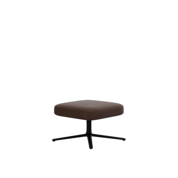 Vitra Repos & Grand Repos Ottoman - zwart - Leren contraststeek 69 kastanje - Zithoogte 40 cm