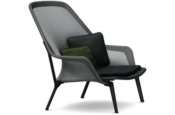 Vitra Slow Chair fauteuil - zwart - chocolade