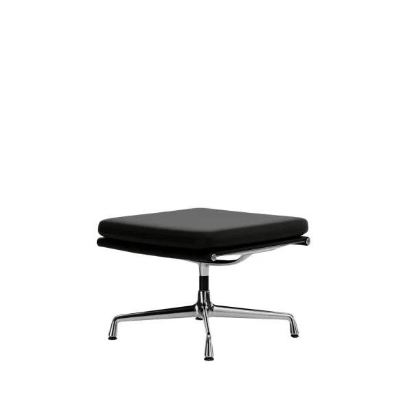 Vitra Soft Pad Chair EA 223 - Voetenbank - Leder/Plano - nero/nero - verchroomd