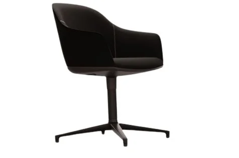 Vitra Softshell Chair  Viersteronderstel - basic dark gepoedercoat - Plano zwart