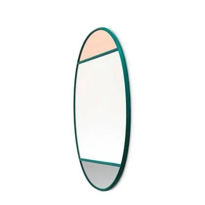 Vitrail spiegel ovaal groen