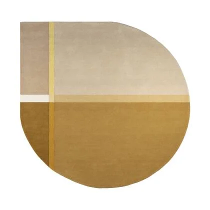Vloerkleed 200 Pam - Geel|Goud|Oker|Beige - 100% Wol