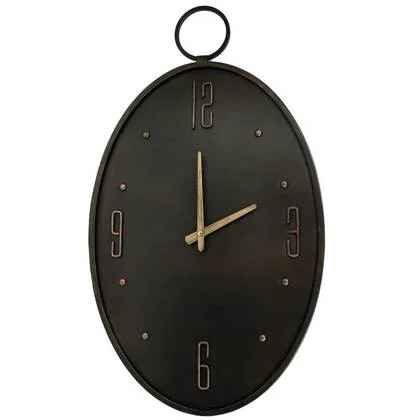 Vtw Living - Stijlvolle Wandklok - Klok - Antraciet - Metaal - 75 cm