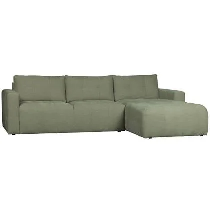 vtwonen Bar Chaise Longue Rechts - Stof - Groen - 87x280x170