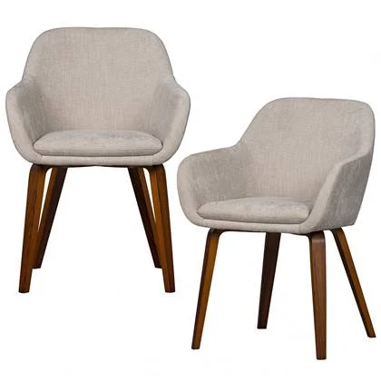 vtwonen Base Eetkamerstoelen - Polyester - Zand - Set van 2