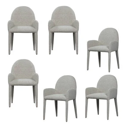 vtwonen Elegance Eetkamerstoelen - Polyester - Greige - Set van 6