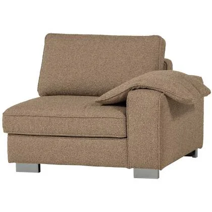 vtwonen Lazy 1-Zits Element met arm rechts - Bouclé - Bruin