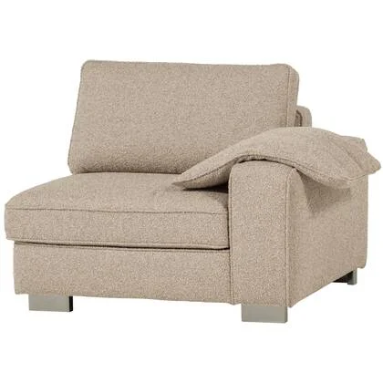 vtwonen Lazy 1-Zits Element met arm rechts - Bouclé - Naturel