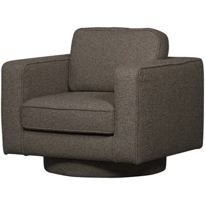 vtwonen Lazy Draaifauteuil- Bouclé - Antraciet