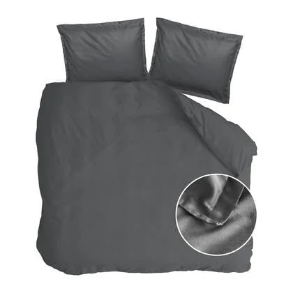 Walra Vintage Satin Dekbedovertrek 240 x 220 cm - Antraciet