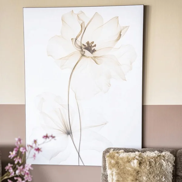 Wandkleed White Flowers - Medium