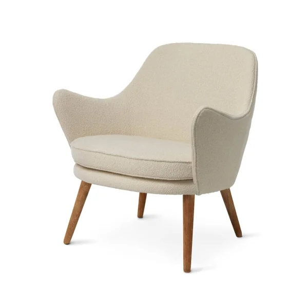 Warm Nordic Dwell loungestoel Barnum24 cream-poten van gerookt eikenhout