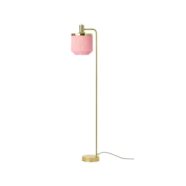 Warm Nordic Fringe vloerlamp pale pink, met messing geplateerd staal