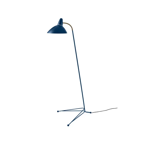 Warm Nordic Lightsome vloerlamp azure blue, messing detail