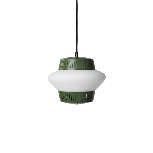 Warm Nordic Opal Arch hanglamp pine green, gezandstraald opaalglas