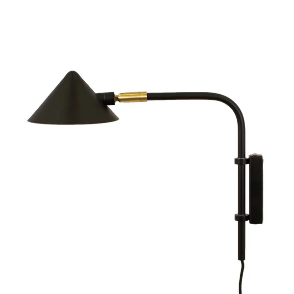 Watt & Veke Kelly wandlamp korte arm Zwart-goud