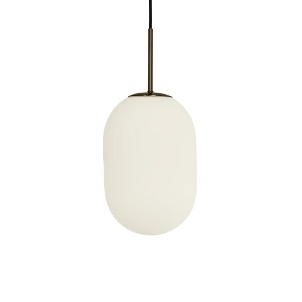 Watt & Veke - Noor hanglamp, Ø 18 cm, opaal/zwart, glas