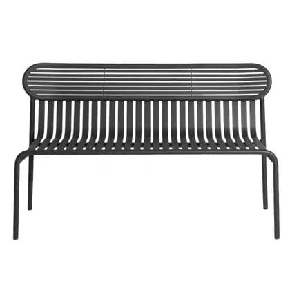 Week-end tuinbank met rugleuning zwart