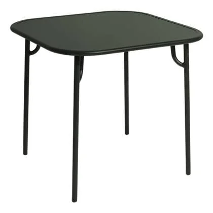 Week-end tuintafel 85x85 met dicht blad glass groen