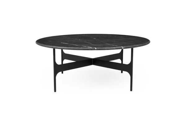 Wendelbo Floema Salontafel rond - Marquina Marmor zwart - groot