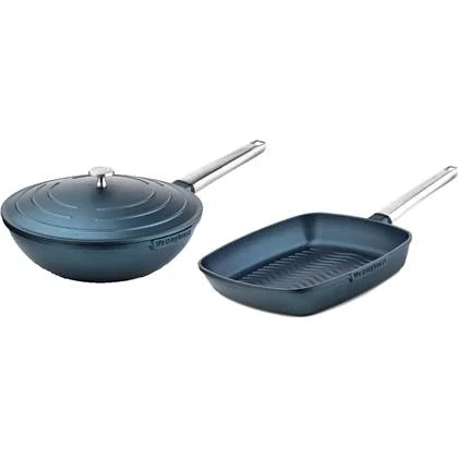 Westinghouse Pannenset - Wokpan 28cm + Grillpan 28cm - Blauw